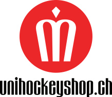 Weblogo unihockeyshop.ch schwarz-rot-weiss
